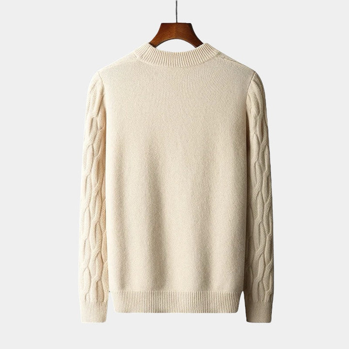 Maglione unisex in cashmere – Vestibilità rilassata – Maglia a trecce – Girocollo a coste 2