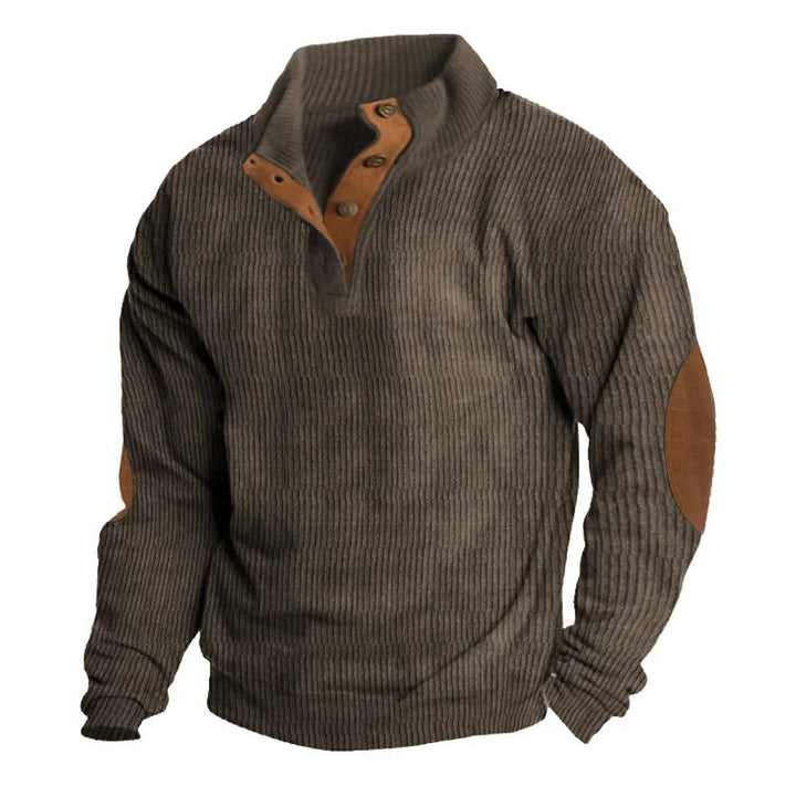 Maglioni Uomo | Collo Alto con Bottoni & Toppe Gomiti Distintive