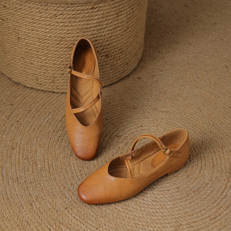 Scarpe Donna Mary Jane Pelle Cinturino con Fibbia