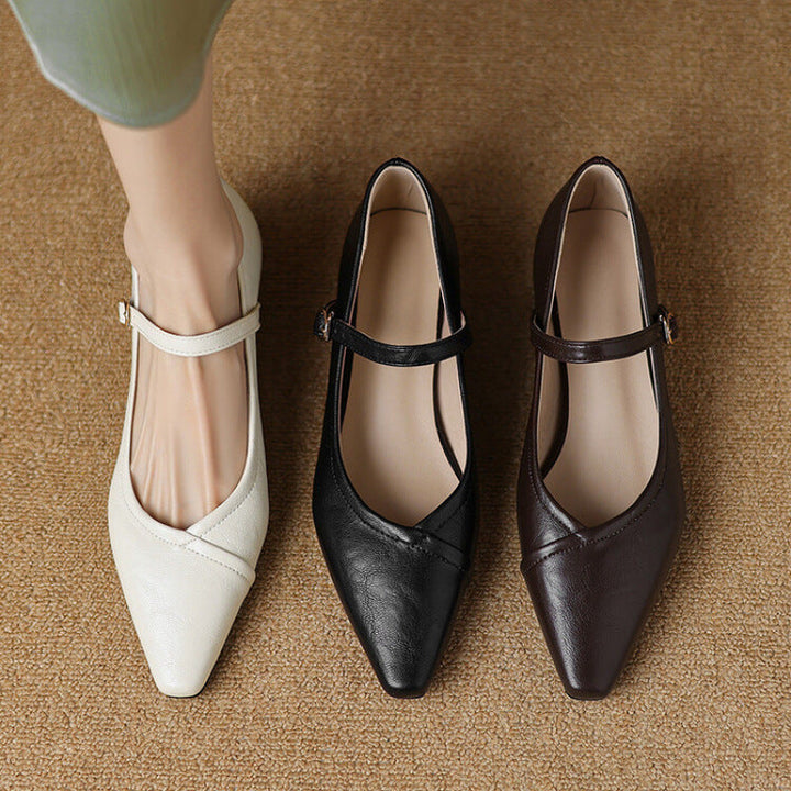 Ballerine Donna Punta Tonda con Cinturino Classiche