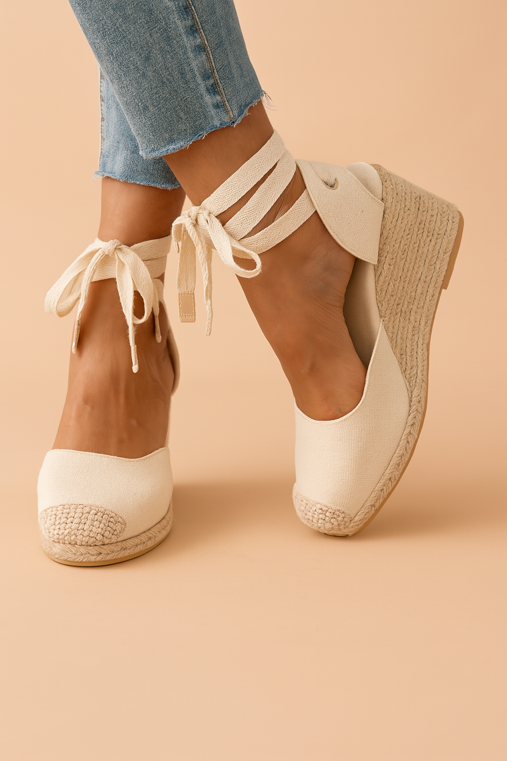Sandali Donna Zeppa con Lacci Design Elegante - Vesarelli