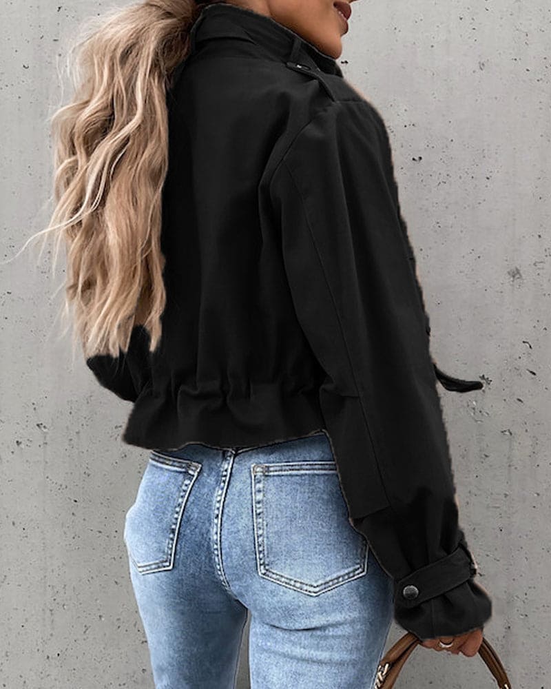 Giacca Donna Tattica Cotone Corto Comoda con Bottoni