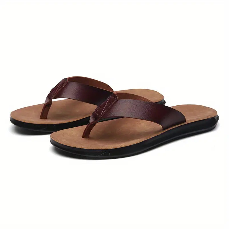 Mango | Sandali Ergonomici In Pelle Comodi Rosso-Marrone