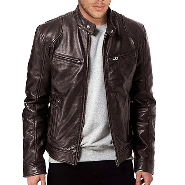 Giacca Uomo in Pelle Slim Fit Casual - Vesarelli