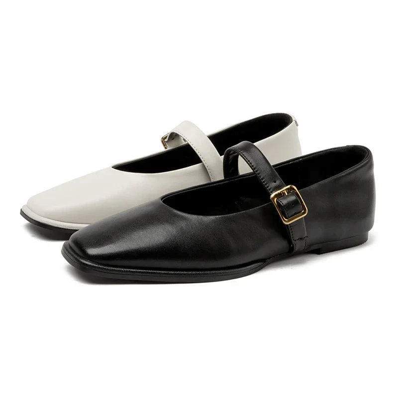 Marta | Scarpe Mary Jane Piatte in Pelle Bovina