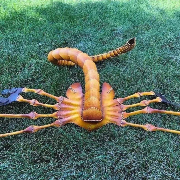 Maschera da insetto spaventosa in gomma horror a mezza faccia - Maschera da alieno per Halloween, costume da scorpione, accessorio per feste e cosplay 2