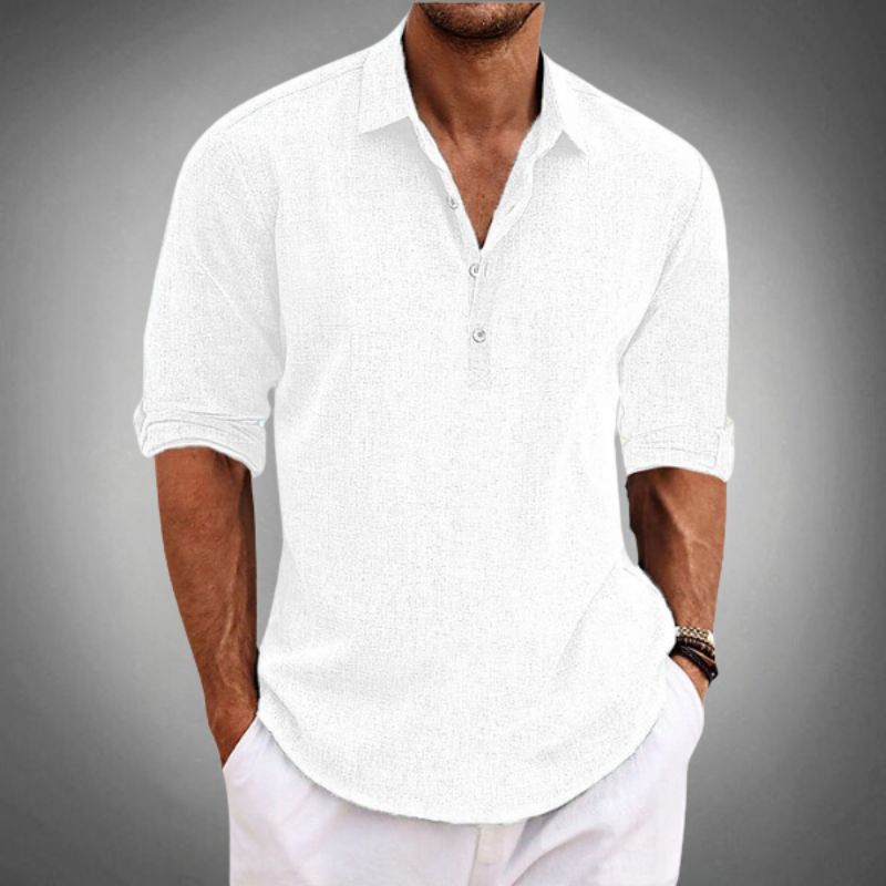 Massimo | Polo Classica in Lino Elegante e Traspirante, Manica Corta 9