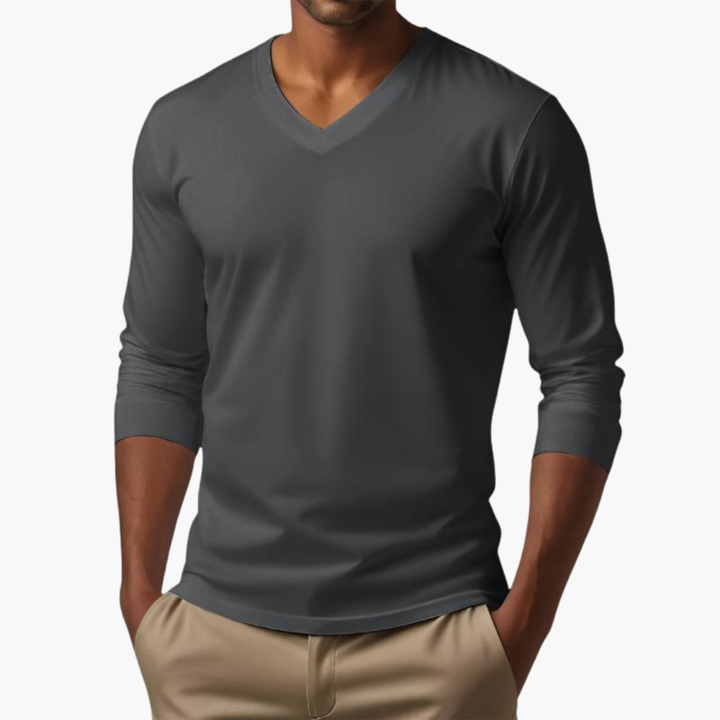 Mavira | Maglia Maniche Lunghe Scollo a V Elasticizzata Grigio
