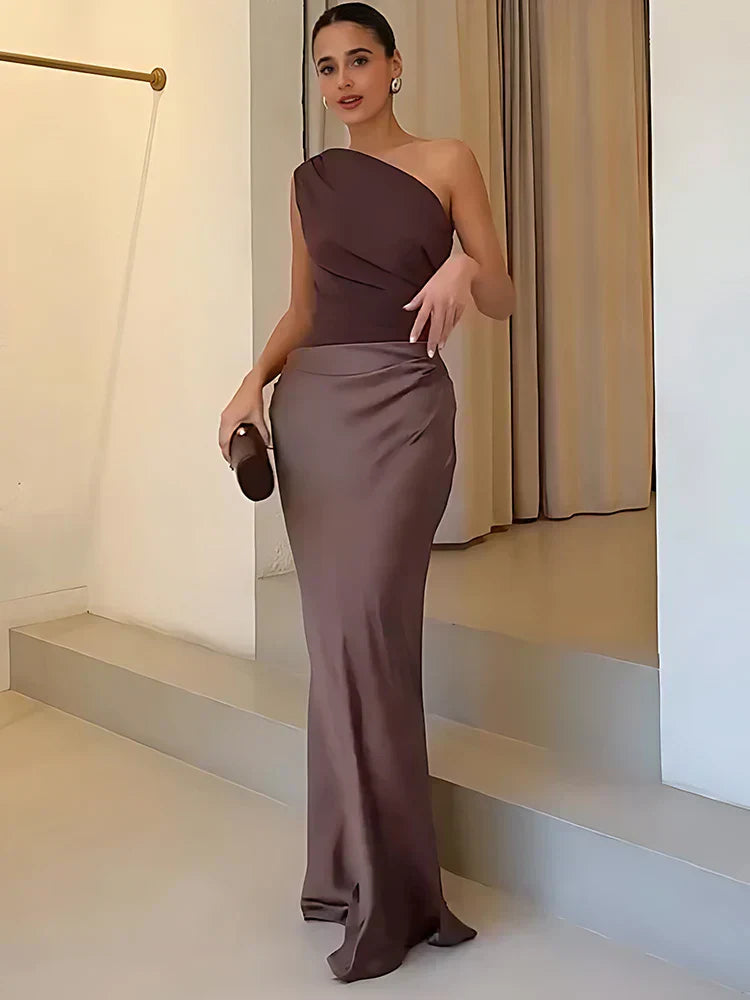 Abito Maxi Donna Spalla Scoperta Linea Aderente - Vesarelli