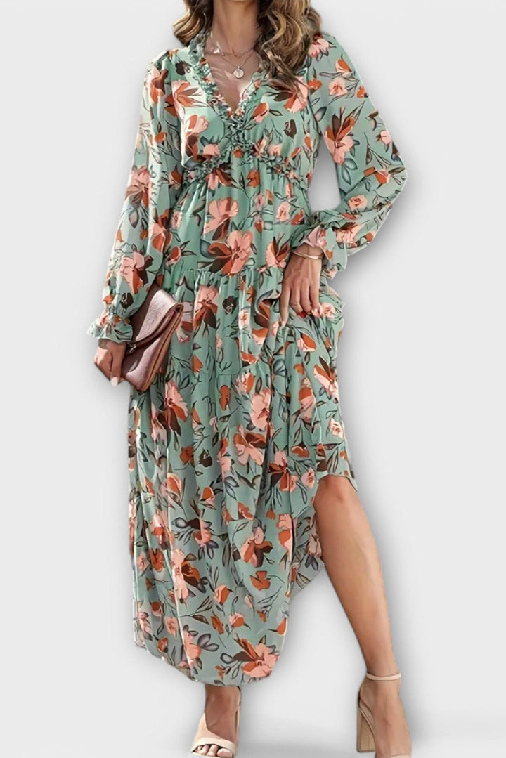 Maxi abito floreale Donna | Vita Elasticizzata & Silhouette Slanciata