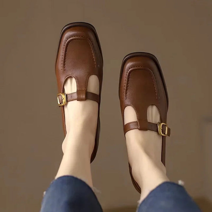 Maya | Scarpa da Donna in Pelle Mary Jane Cinturino a T Tacco 7