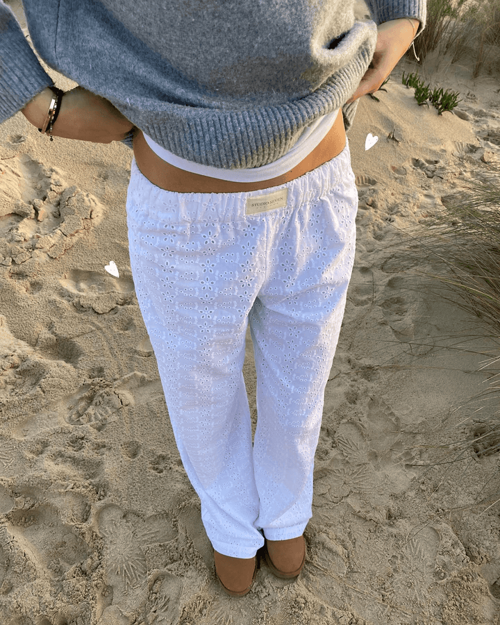 Mello | Pantaloni Estivi con Cintura Elastica Bianco