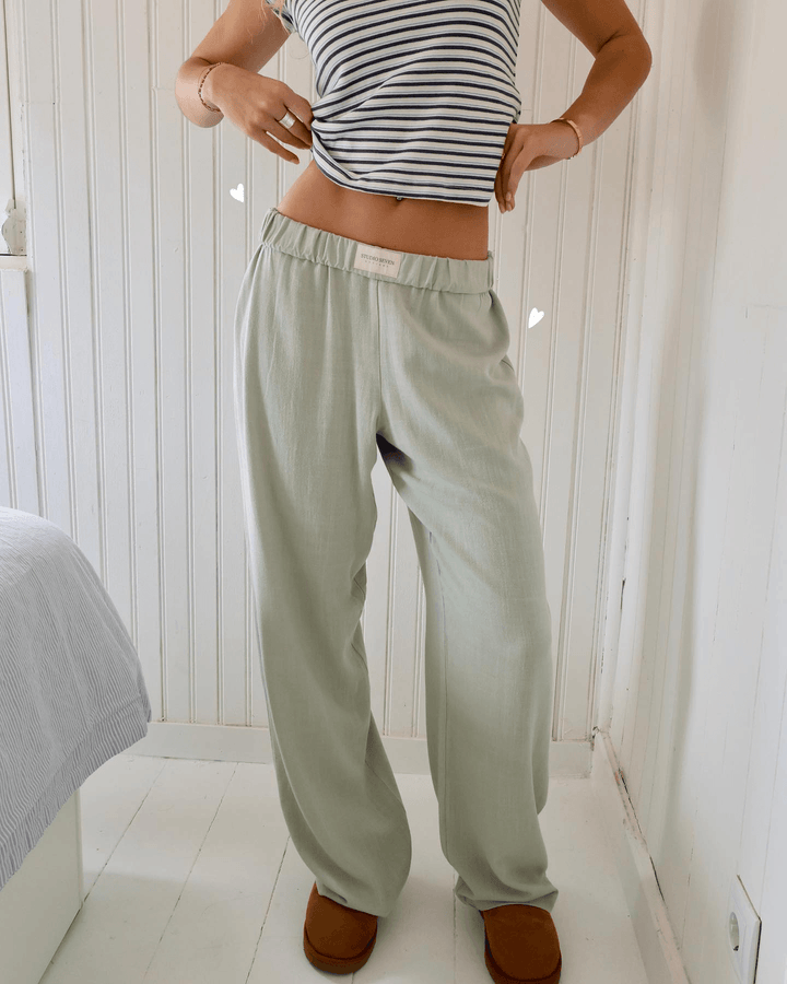 Mello | Pantaloni Estivi con Cintura Elastica Verde