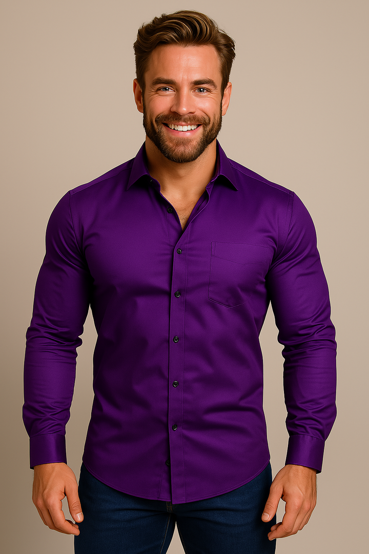 Camicia Uomo Business Maniche Lunghe Senza Stiratura