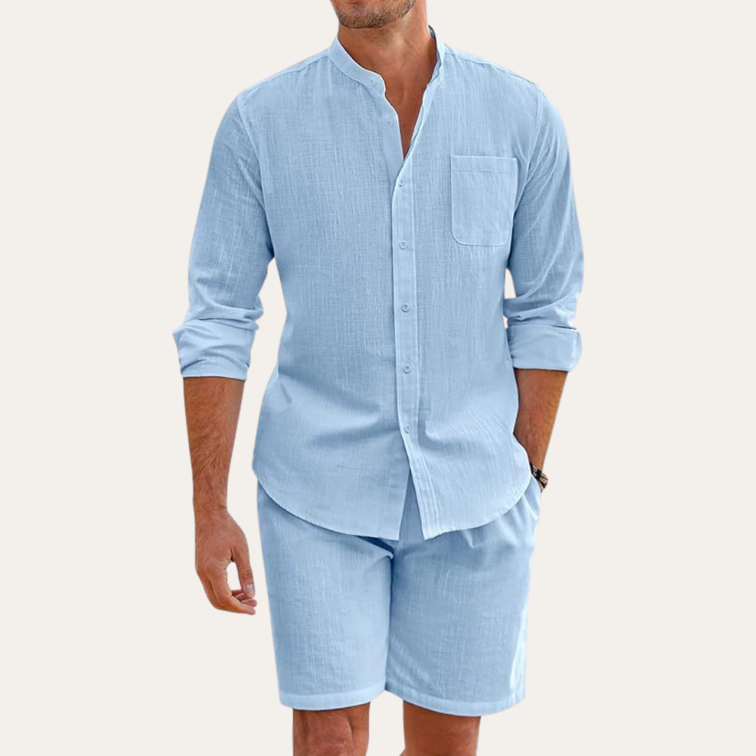 Set Estivo Uomo Manica Lunga Leggera Vestibilità Comoda