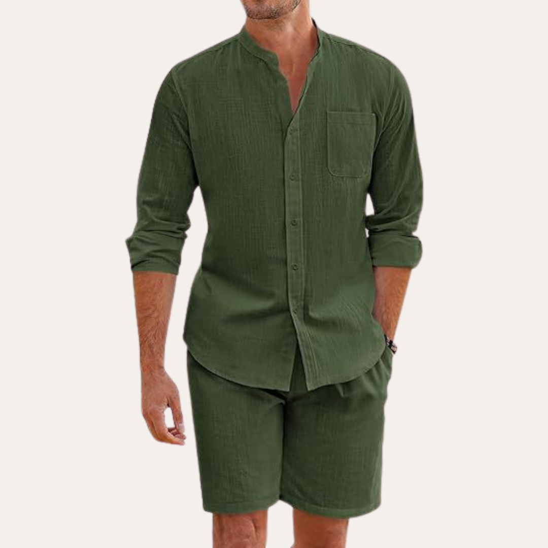 Set Estivo Uomo Manica Lunga Leggera Vestibilità Comoda