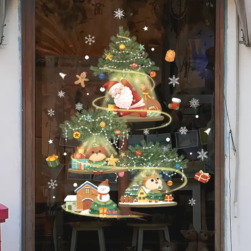 MerryScenes | Adesivi in vetro trasparente per finestre festive 4