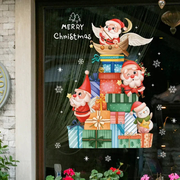 MerryScenes | Adesivi in vetro trasparente per finestre festive 5