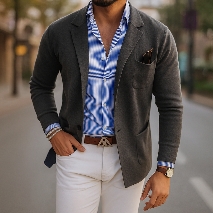 Blazer Uomo Elegante Vestibilità Moderna
