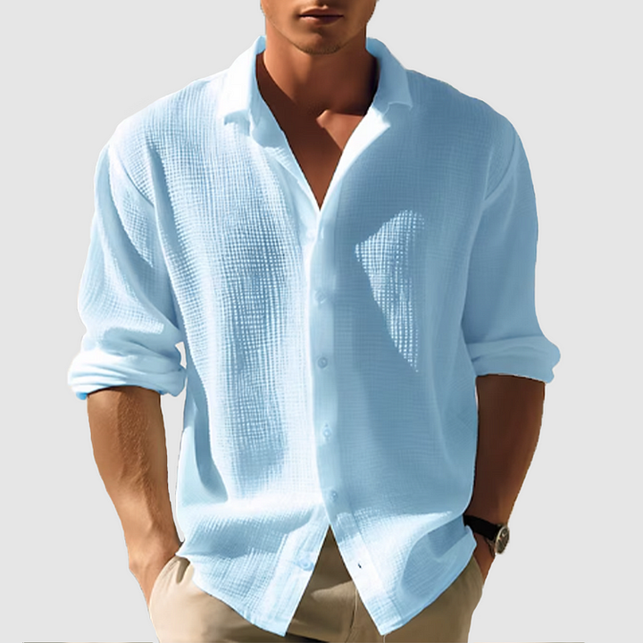 Camicia Uomo Classica Tessuto Morbido Vestibilità Regolare - Vesarelli