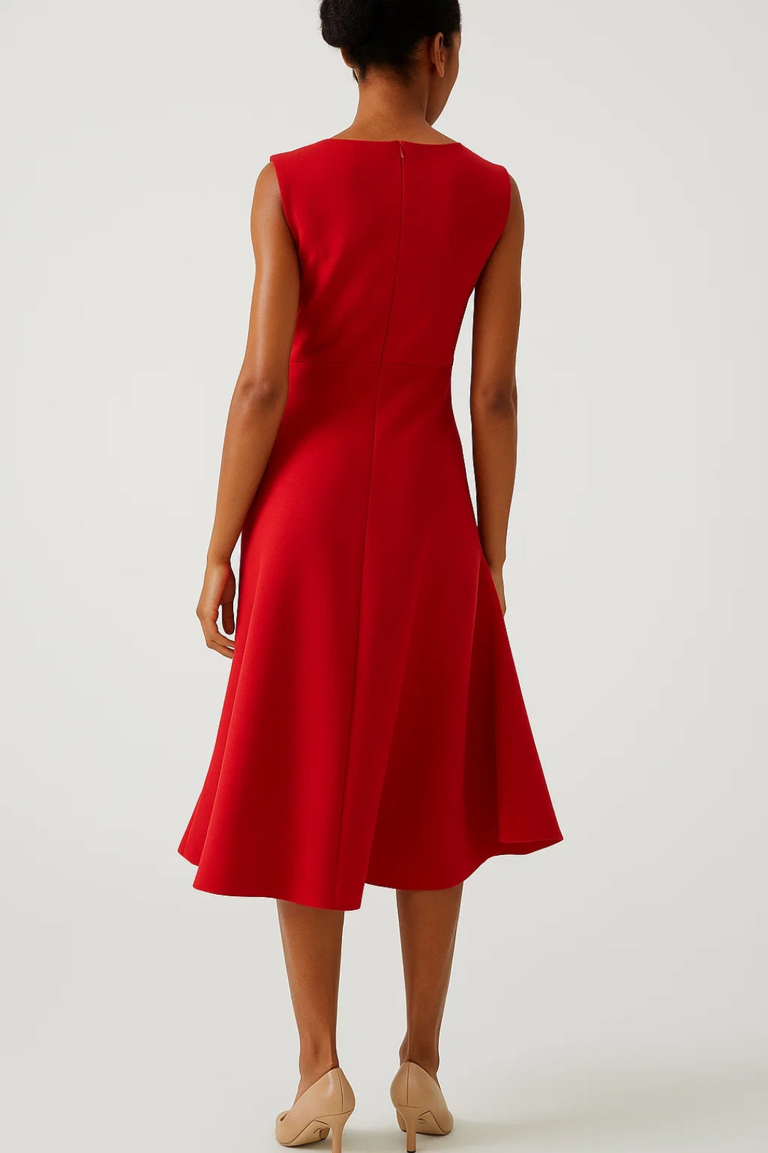 Abito Midi Donna Portafoglio Flowy Casual Manica Corta