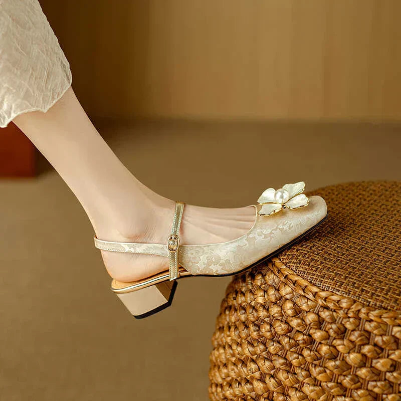 Mila | Scarpa da Donna Jacquard Floreale Mary Jane Punta Quadrata 6