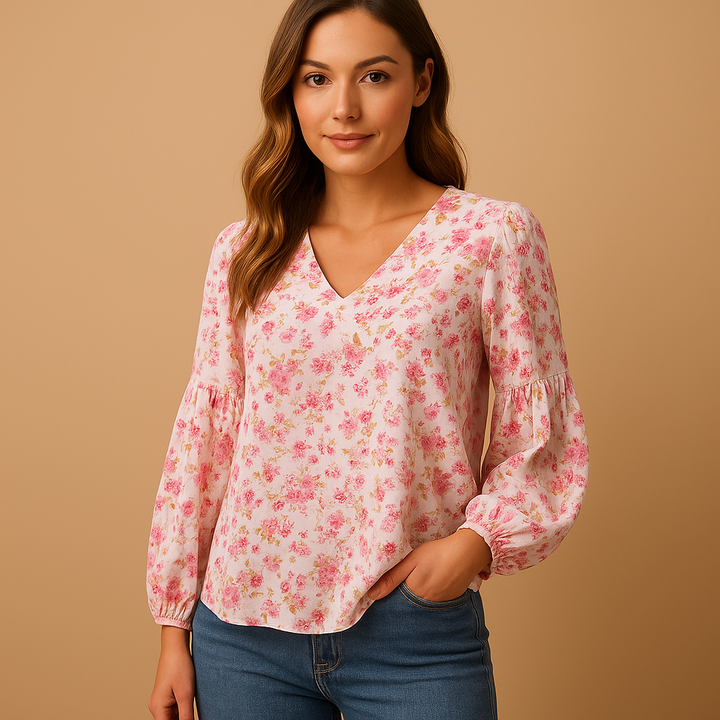 Mila | Camicetta estiva con stampa floreale da donna 1