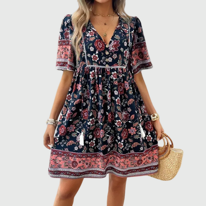 Mini abito floreale Donna | Scollo a V e linea fluida valorizzante
