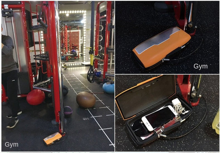 Mini cassaforte di sicurezza portatile – Scatola portaoggetti con serratura a password e cavo metallico per gioielli, carte, contanti e sicurezza del telefono in movimento 4