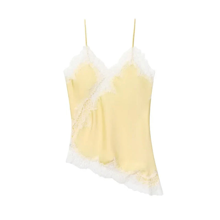 Mira | Top in Pizzo Senza Maniche Giallo