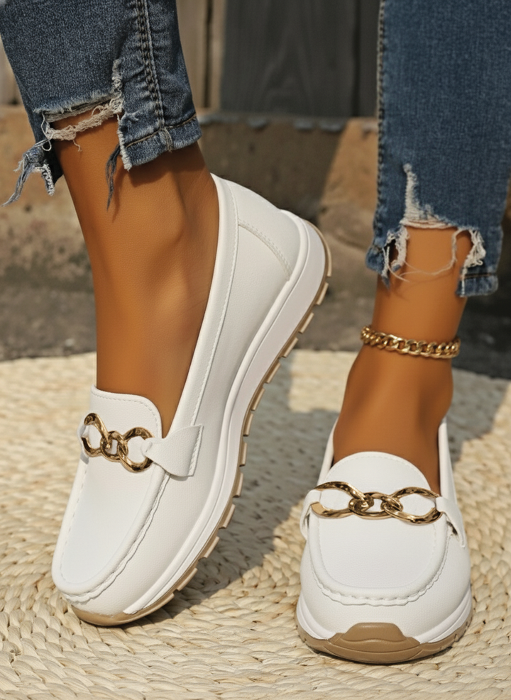 Mocassini Donna | Catena Dorata & Comfort Platform Tutto il Giorno