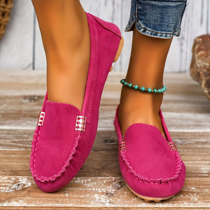 Mocassini casual da donna in pelle PU, comodi e senza lacci 2