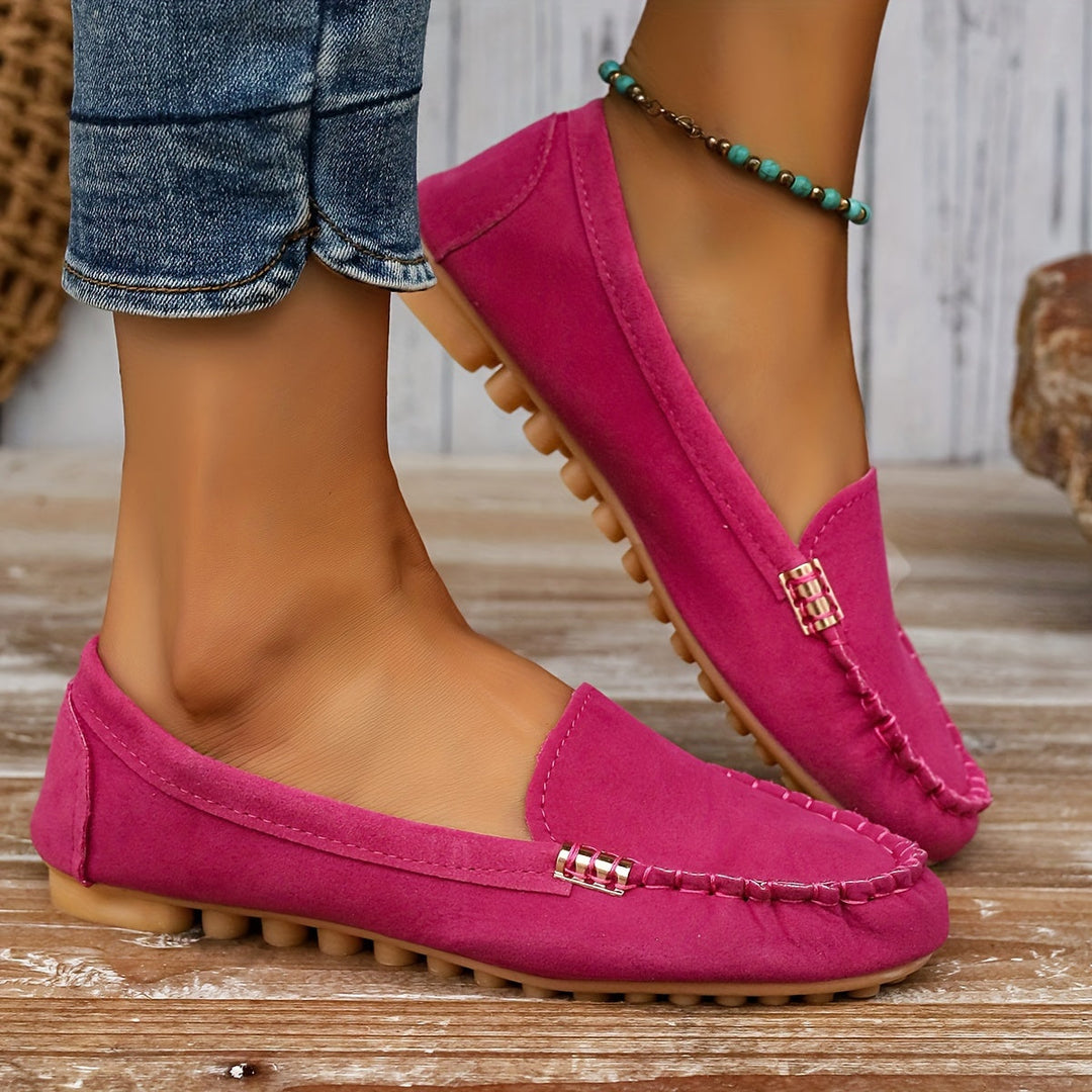 Mocassini casual da donna in pelle PU, comodi e senza lacci 5