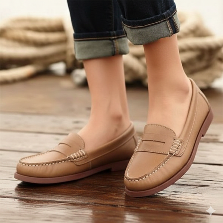 Mocassini Donna Slip-On in Pelle PU Punta Classica Comoda - Vesarelli