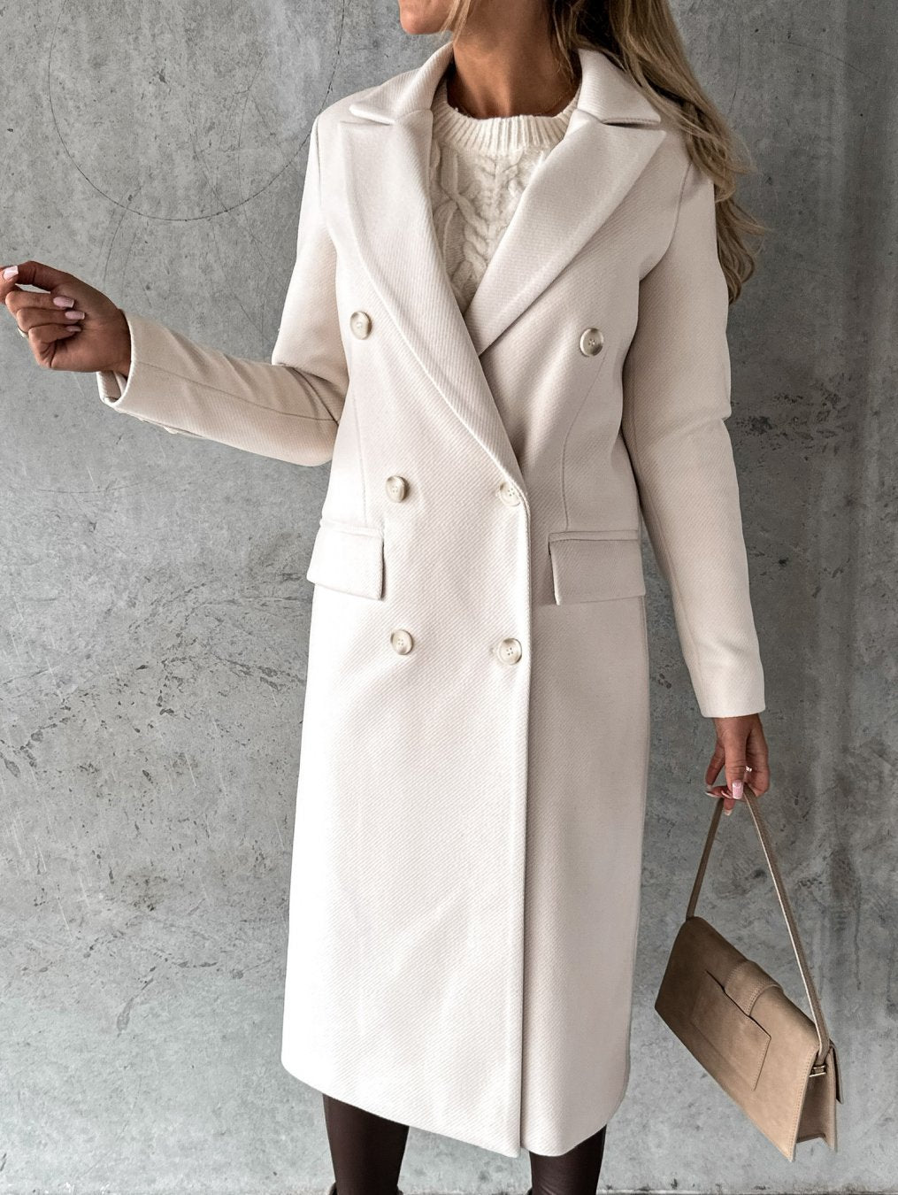 Cappotto Lungo Donna Stile Classico Vestibilità Regolare