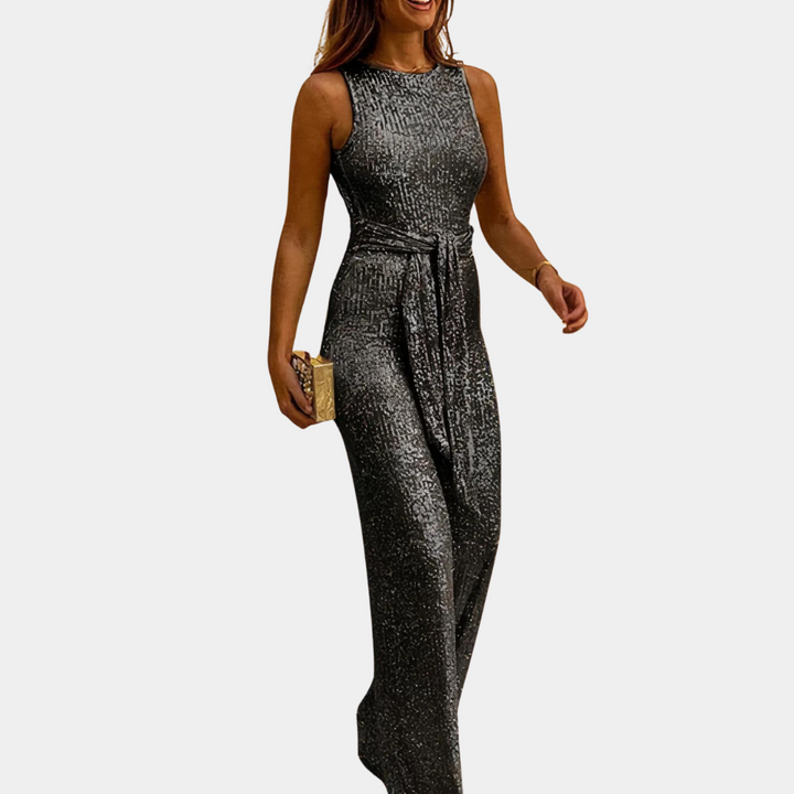 Tuta Donna Estiva Tessuto Glitter Vestibilità Elegante - Vesarelli
