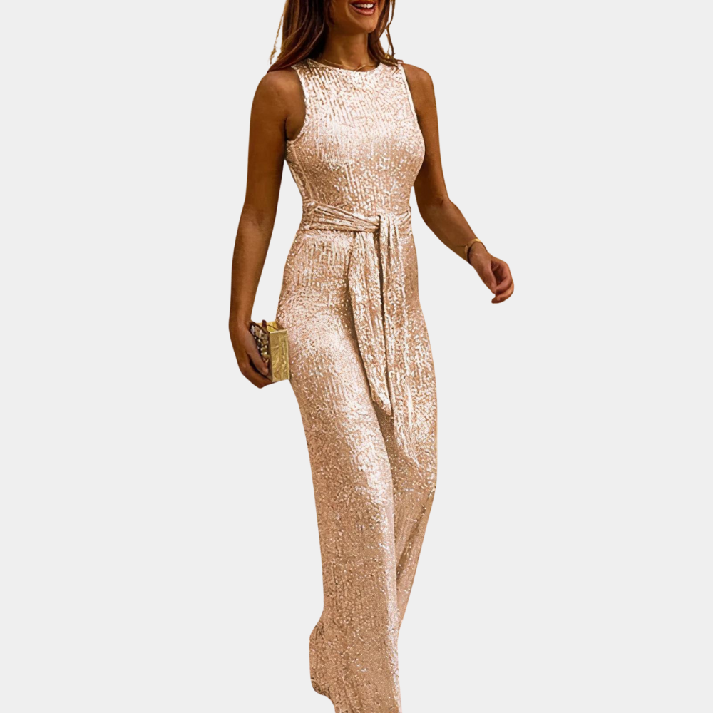 Tuta Intera Donna con Paillettes Elegante Taglio Slim