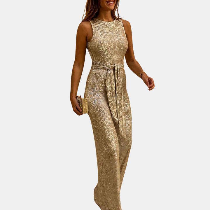 Tuta Intera Donna con Paillettes Elegante Taglio Slim