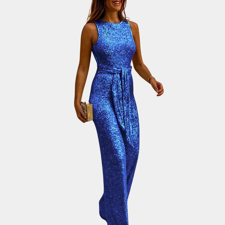 Tuta Intera Donna con Paillettes Elegante Taglio Slim