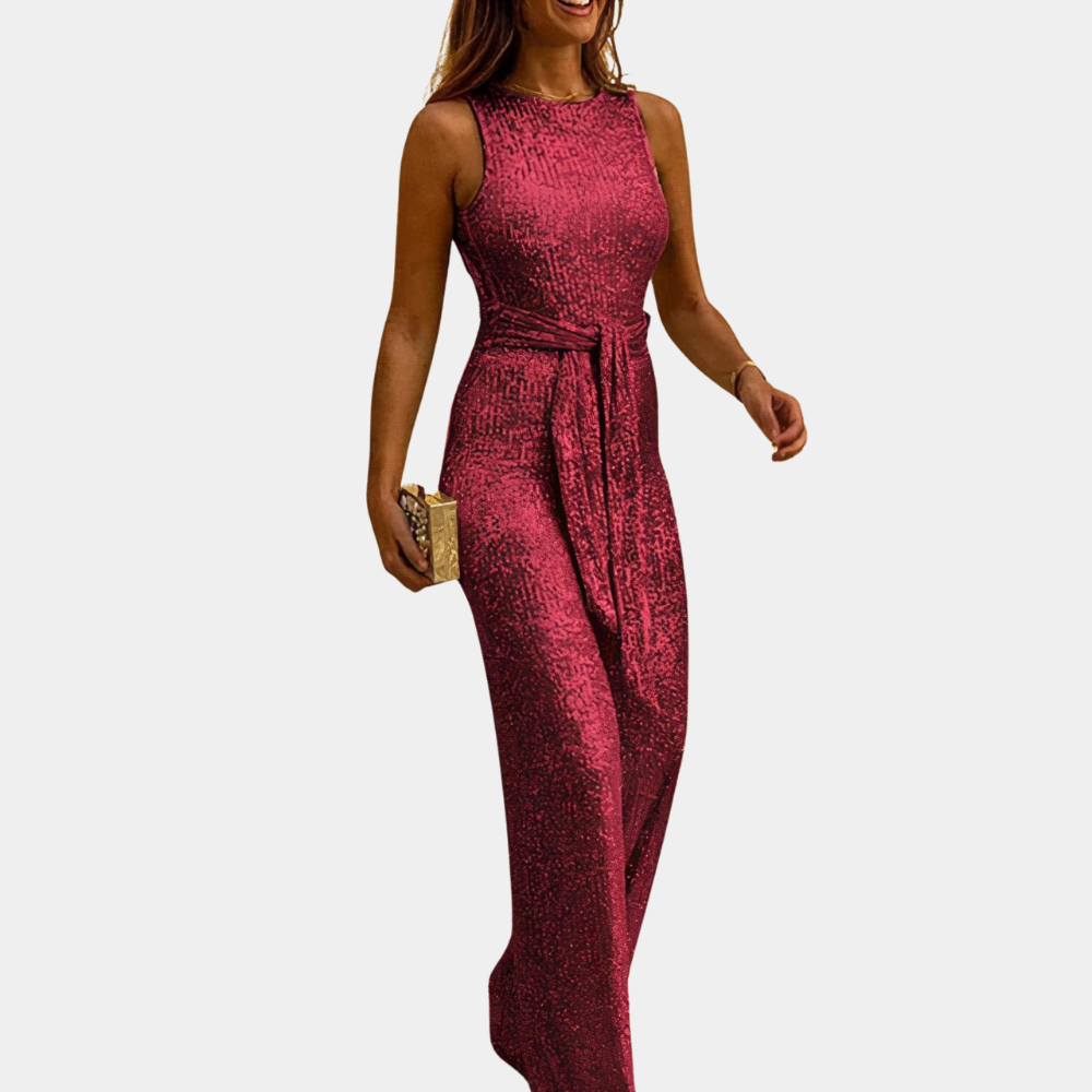 Tuta Intera Donna con Paillettes Elegante Taglio Slim - Vesarelli