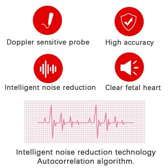 Monitor della frequenza cardiaca fetale Doppler per la casa Gravidanza Bambino Rilevatore di suoni della frequenza cardiaca fetale 5