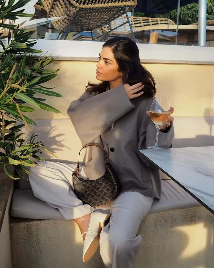 Giacca Donna Corta Misto Lana Monopetto Scollo a V Casual