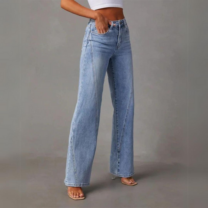 Jeans Donna Vita Alta Taglio Largo