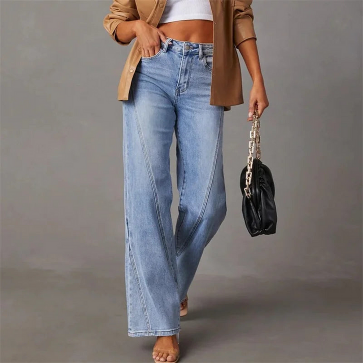 Jeans Donna Vita Alta Taglio Largo