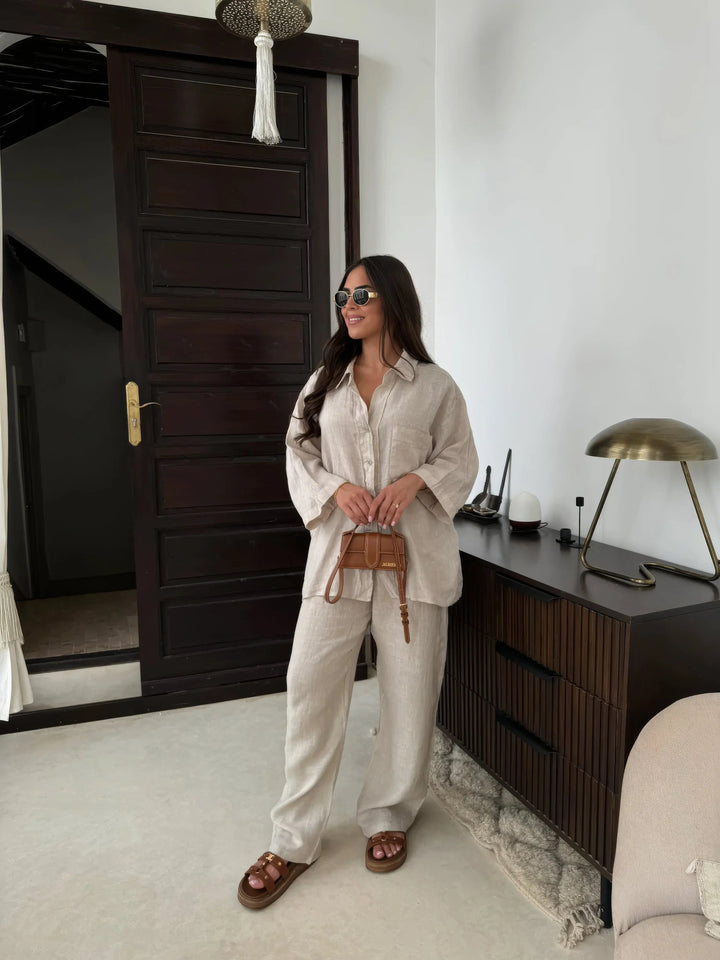Set Estivo Donna in Lino Due Pezzi - Vesarelli