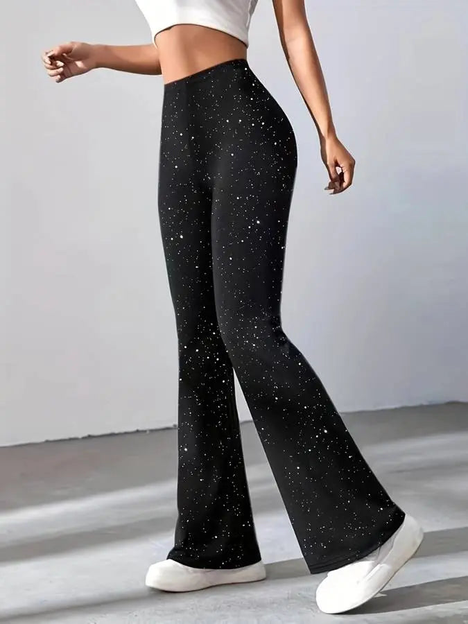Pantaloni Estivi Donna Tessuto Scintillante Gamba Larga - Vesarelli