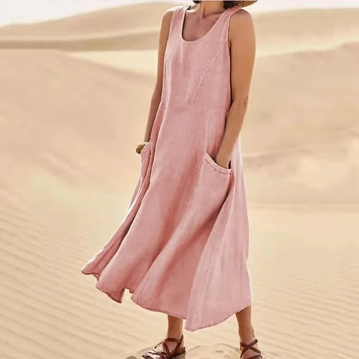 Abito Donna in Lino Stile Elegante Casual - Vesarelli