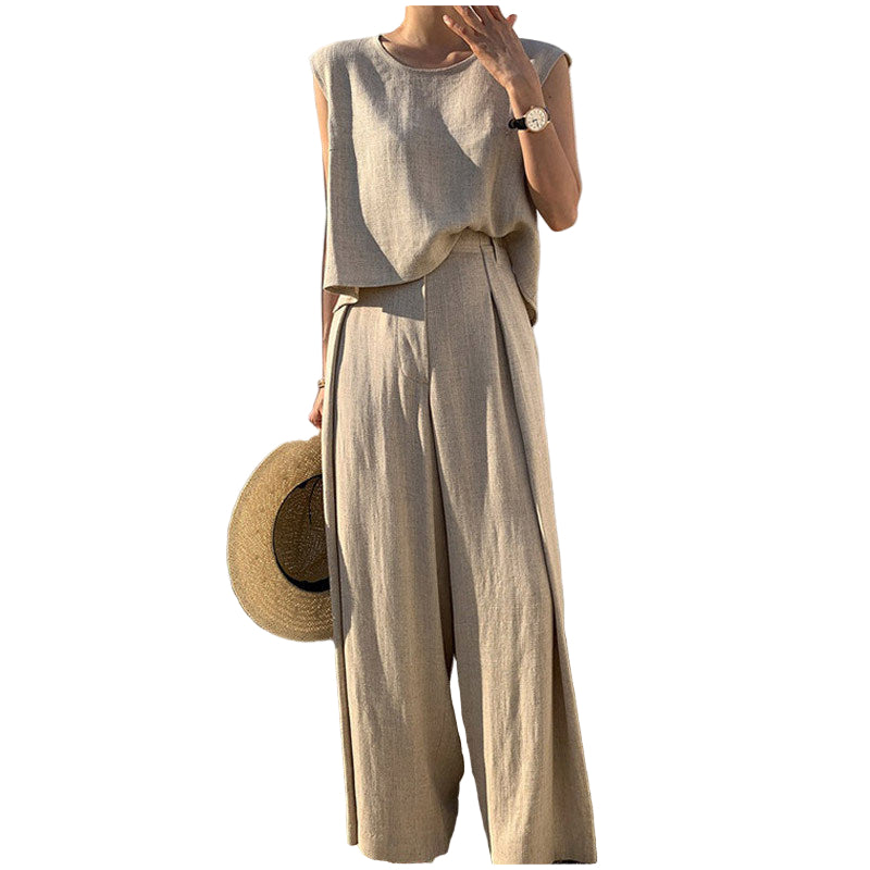 Completo Donna Lino Leggero Stile Casual Estivo - Vesarelli