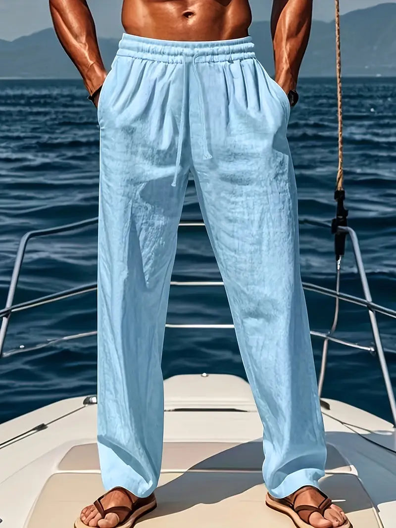 Pantaloni Estivi Uomo Leggeri Tessuto Elegante - Vesarelli
