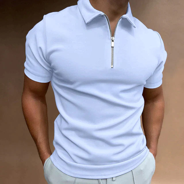 Polo Uomo Estiva Cotone Dettagli Eleganti Cerniera - Vesarelli